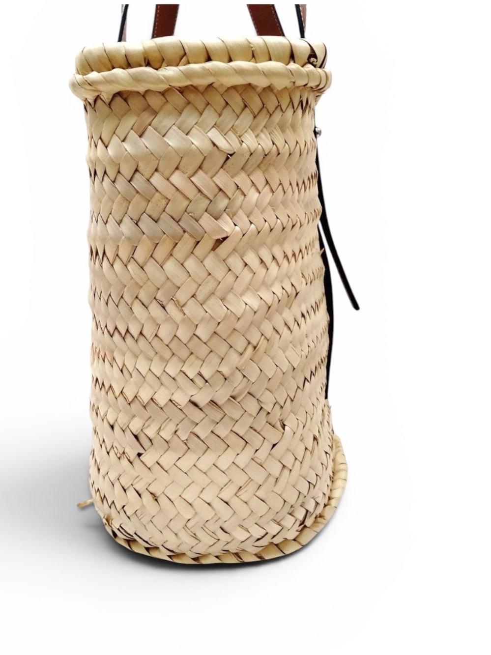 LOEWE Medium Basket Bag Palm Leaf & Calfskin Tan Brown Tote Spain - Picture 3 of 9
